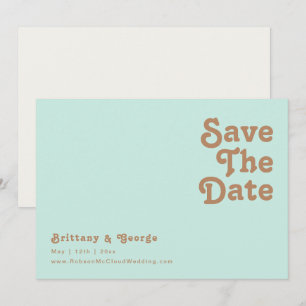 Retro Beach Horizontaal Aqua sparen de datum Save The Date