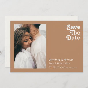 Retro Beach Horizontale BrownPhoto Save the Date