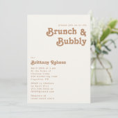 Retro Beach | Ivory Brunch en Bubble Invitation Kaart (Staand voorkant)