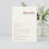 Retro Beach | Ivory Details Enclosure Card Informatiekaartje (Staand voorkant)