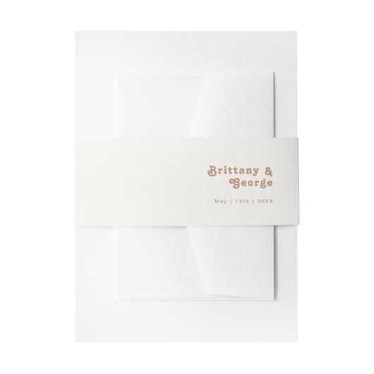 Retro Beach | Ivory Invitation Belly Band Uitnodigingen Wikkel (Voorkant Voorbeeld)