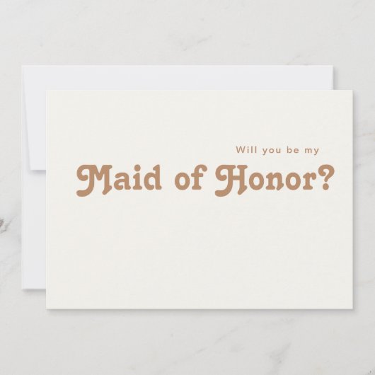 Retro Beach | Ivory Maid of Honor proposal card Kaart (Voorkant)