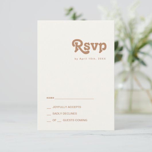 Retro Beach | Ivory RSVP-kaart RSVP Kaartje (Staand voorkant)