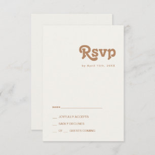 Retro Beach   Ivory RSVP-kaart RSVP Kaartje