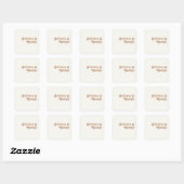 Retro Beach | Ivory Wedding Envelope-zegels Vierkante Sticker (Vel)
