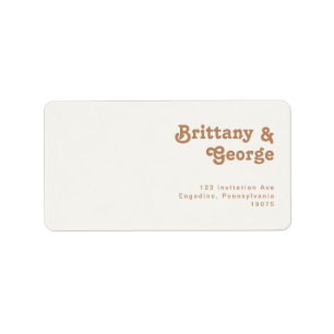Retro Beach   Ivory Wedding RSVP Return Address Etiket