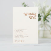 Retro Beach | Ivory Wedding Wishing Well Informatiekaartje (Staand voorkant)