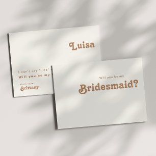 Retro Beach   Kaart Ivory Bridesmaid-voorstel