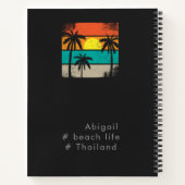 Retro Beach Life, Black Silhouette Notitieboek (Achterkant)