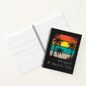 Retro Beach Life, Black Silhouette Notitieboek (Binnen)