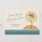 Retro  Beach Palm Trees die aankondiging verplaats (Voorkant / Achterkant)