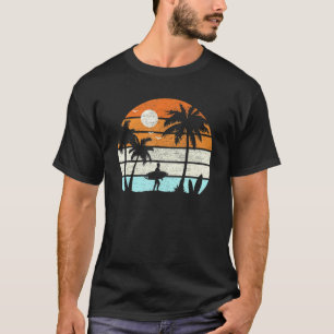 Retro Beach Palm Trekt Summer Vacation Outfits voo T-shirt