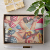 Retro Beach Party Pin-ups Tissuepapier (Geschenk)