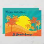 Retro Beach party sunset strand palomen Kaart (Voorkant / Achterkant)