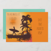Retro Beach party sunset strand surfer Kaart (Voorkant / Achterkant)