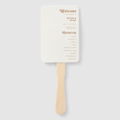 Retro Beach | Programma Ivory Wedding Hand Fan Handwaaier (Voorkant)