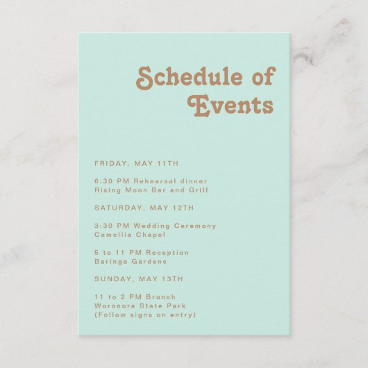 Retro Beach | Programme des événements Aqua (Devant)