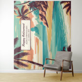 Retro beach retirement Party photo backdrop Wandkleed (In situ)