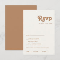 Retro Beach | RSVP-kaart voor keuze uit een bruin