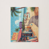 Retro Beach Shop & Boardwalk Vacation Scene Legpuzzel (Verticaal)