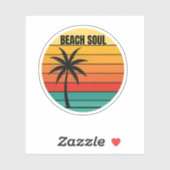 Retro Beach Sticker (Vel)