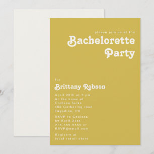 Retro Beach Uitnodiging voor Gold Bachelorette
