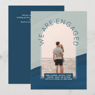 RETRO Beach Vibe Bruiloft Stationery FOTO Kaart