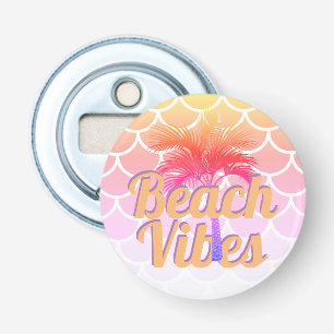 Retro Beach Vibes Palmboom Sinaasappel Schalen Zwe Button Flesopener