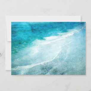 Retro Beach - Waterverf voor de Blauwgroen Kustbla Kaart