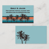 Retro Beach Wedding Website Insertion Cartes (Devant / Derrière)