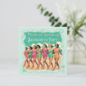 Retro Beach Weekendje weg vrijgezellenfeest Kaart (Staand voorkant)