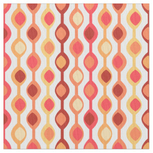 Retro Bead Pattern Yellow Sinaasappel Stof