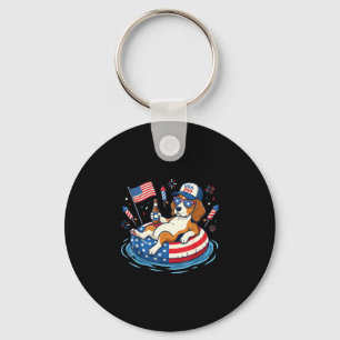 Retro beagle bier usa 250ste verjaardag 4de van sleutelhanger
