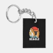 Retro Beagle Dog Sleutelhanger (Voorkant Links)