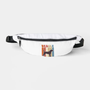 Retro Beagle-hond Retro Streep Vectorontwerp_1 Heuptasje