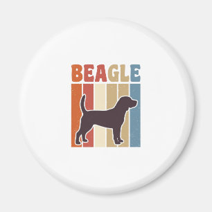 Retro Beagle-hond Retro Streep Vectorontwerp_1 Magneet