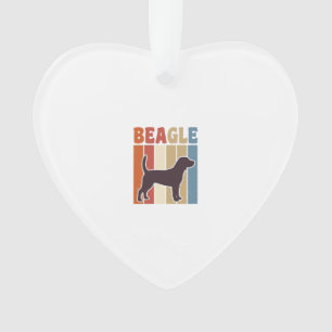 Retro Beagle-hond Retro Stripe Vector Design_1 Ornament