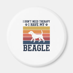 Retro Beagle Hond Therapie T-shirt Ontwerp_1 Magneet
