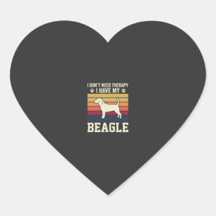 Retro Beagle Hond Therapie Vintage Hart Sticker