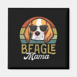 Retro Beagle Mama Shirt Vrouwen Magneet