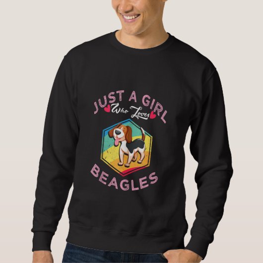 Retro Beagle Shirt gewoon een meisje dat houdt van (Voorkant)
