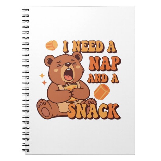 Retro Bear Nap First Lined Notebook Notitieboek (Voorkant)