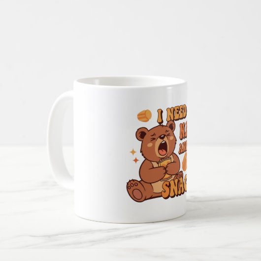 Retro Bear Snack First White Mug (Devant gauche)