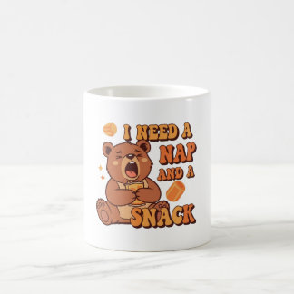 Retro Bear Snack First White Mug