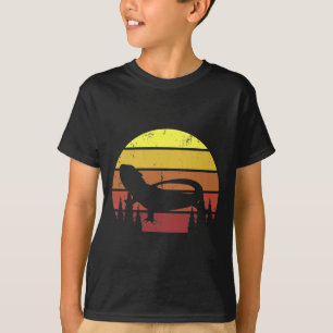 Retro Bearded Dragon Sunset Lizard Reptile Owner T-shirt