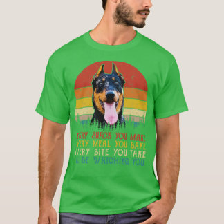 Retro Beauceron Elke snack die je maakt Elke maalt T-shirt