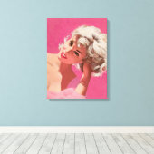 Retro Beauty 25 Canvas Afdruk (Insitu (Houten vloer))