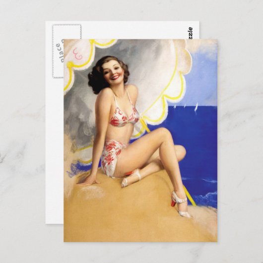 Retro Beauty 30 Briefkaart (Voorkant / Achterkant)