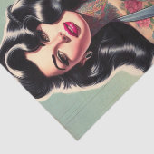 Retro Beauty Tattooed Pin Up Tissuepapier (Detail)