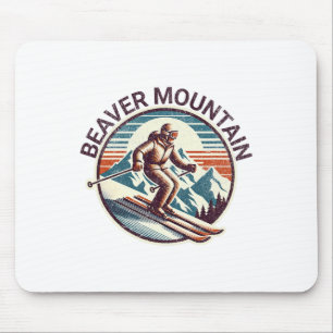 Retro Beaver Mountain Utah Ski Resort Wint Muismat